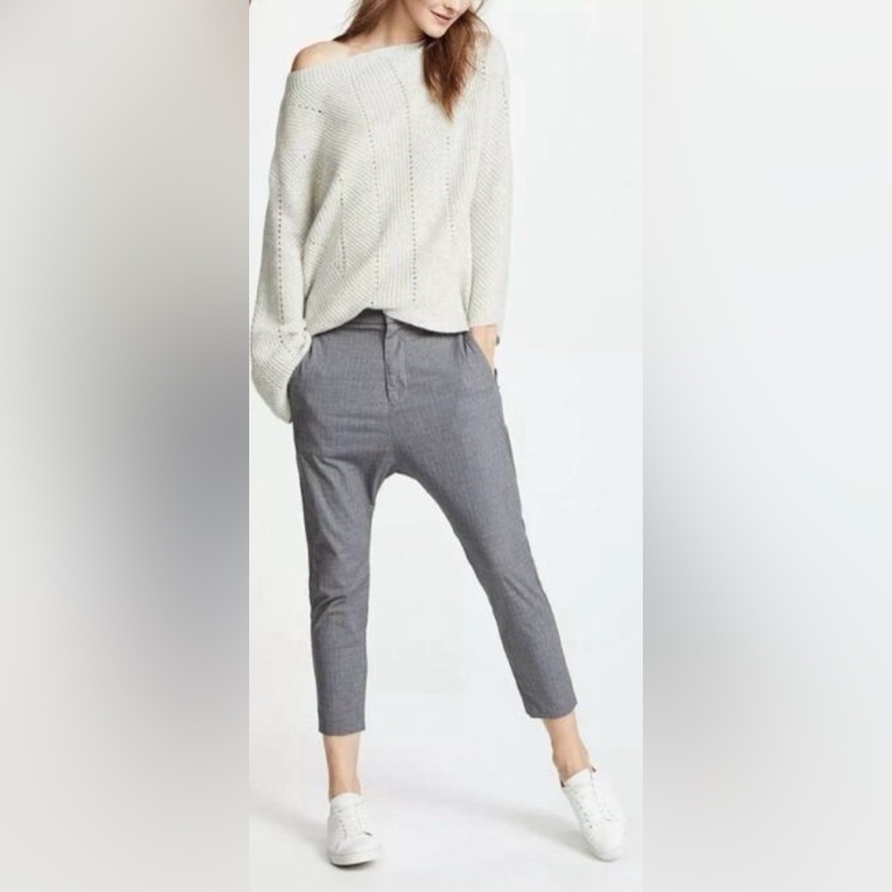 NILI LOTAN Slouchy Paris Pants — Prince of Wales Plaid | Drop Crotch Crop | 2